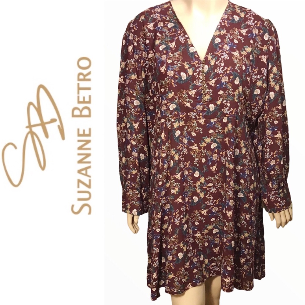 NWT~Suzanne Betro's Floral Empire Waist Dress